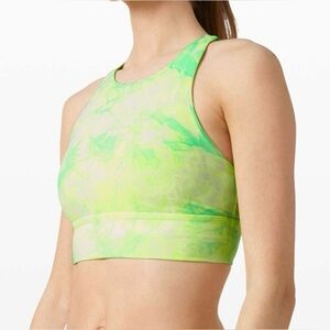 Lululemon Energy Bra High Neck Long Line Shibori *Medium Support B-D, Sz 8, EUC